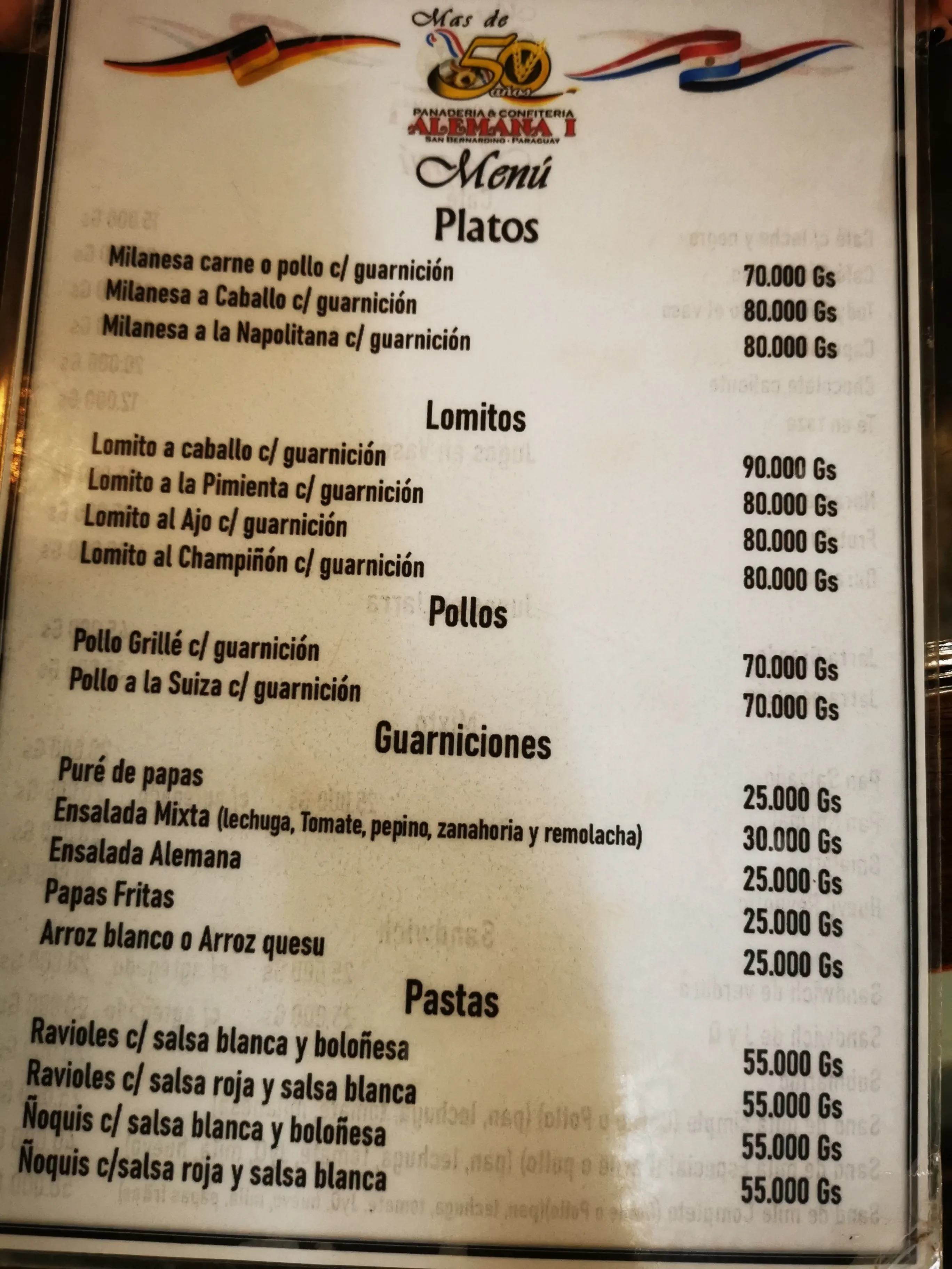 Menú de Alemana I — página 1