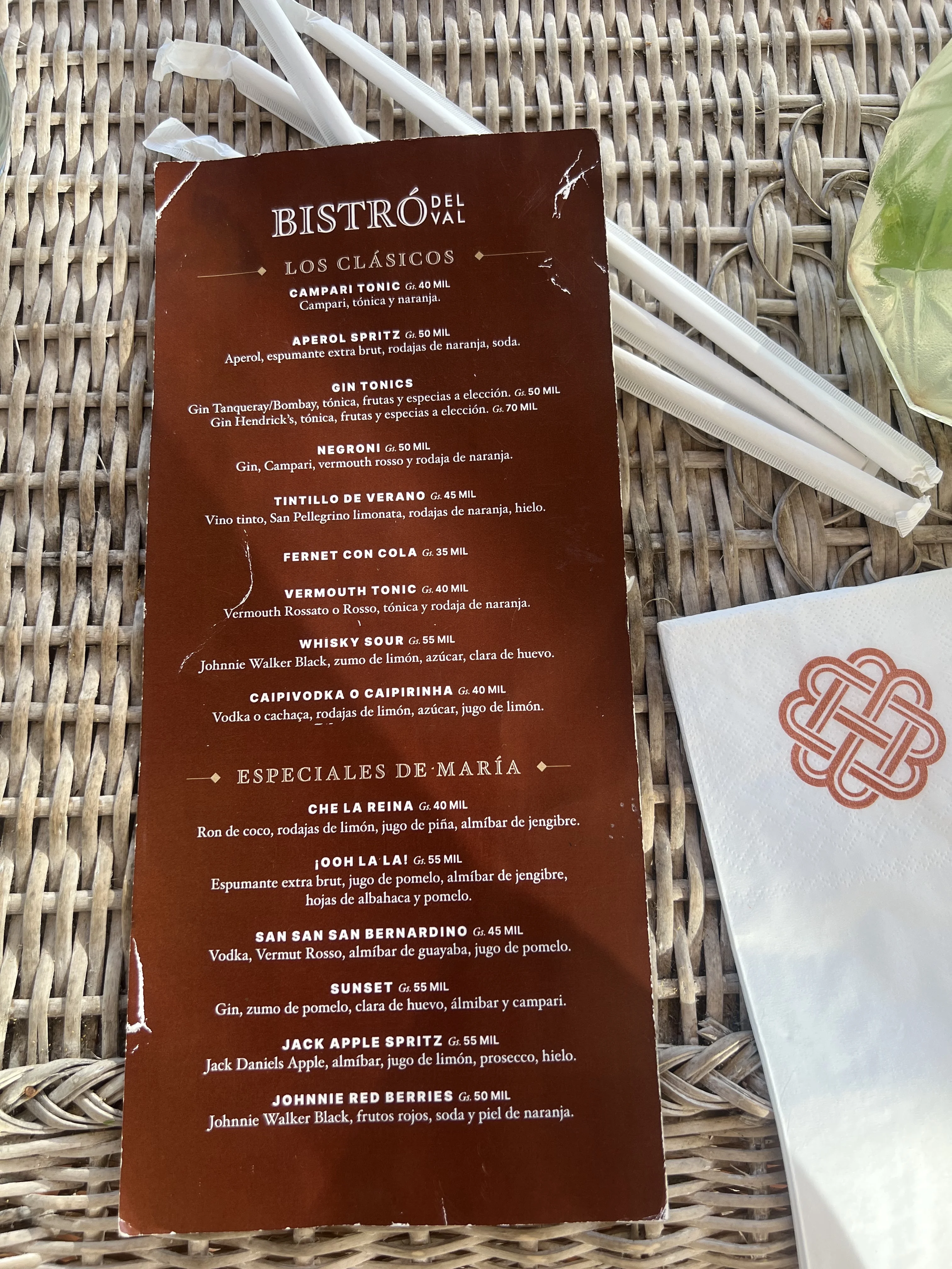 Menú de Restaurante Bistrot Del Val — página 1