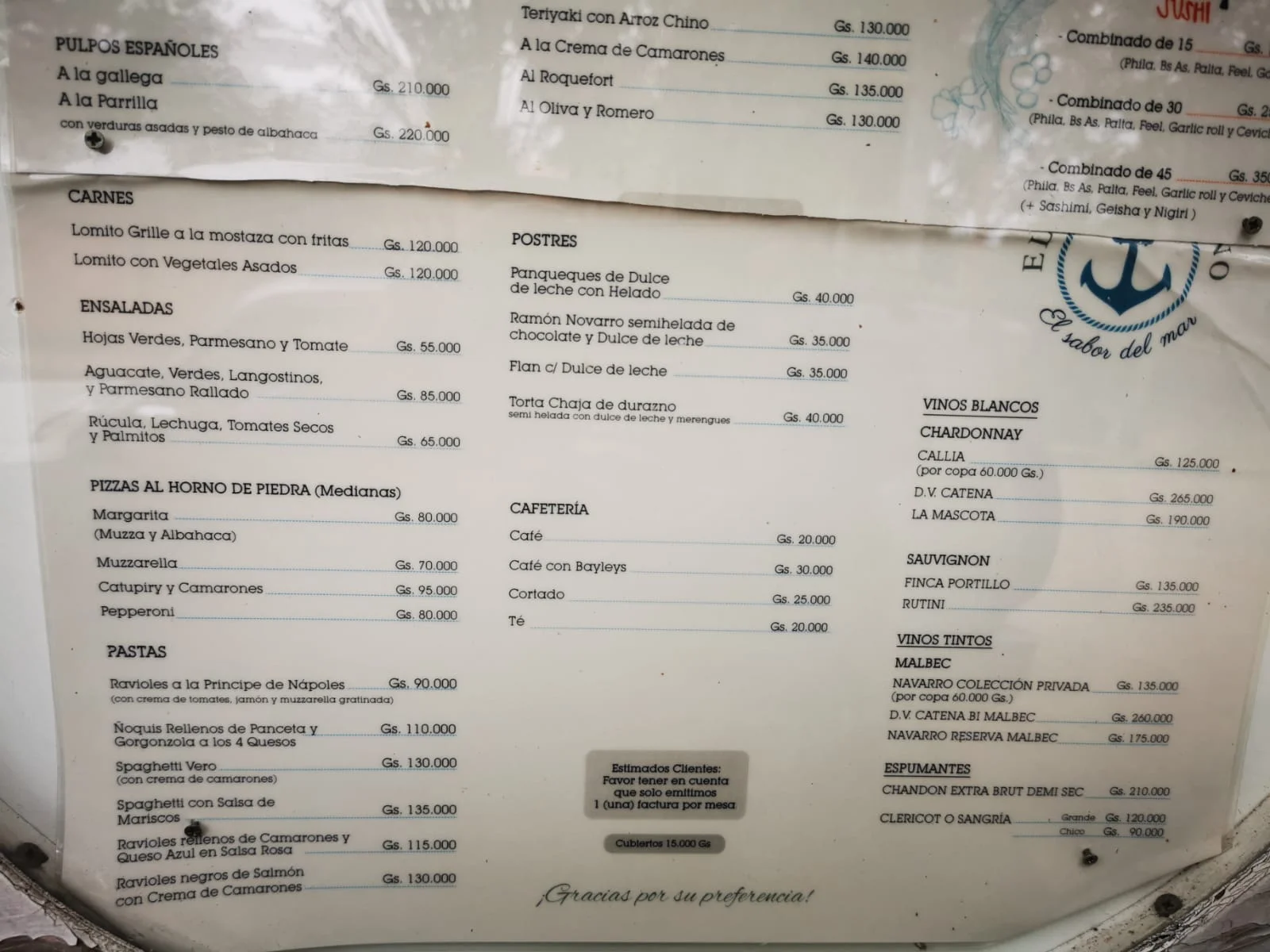 Menú de El Viejo Marino — página 2