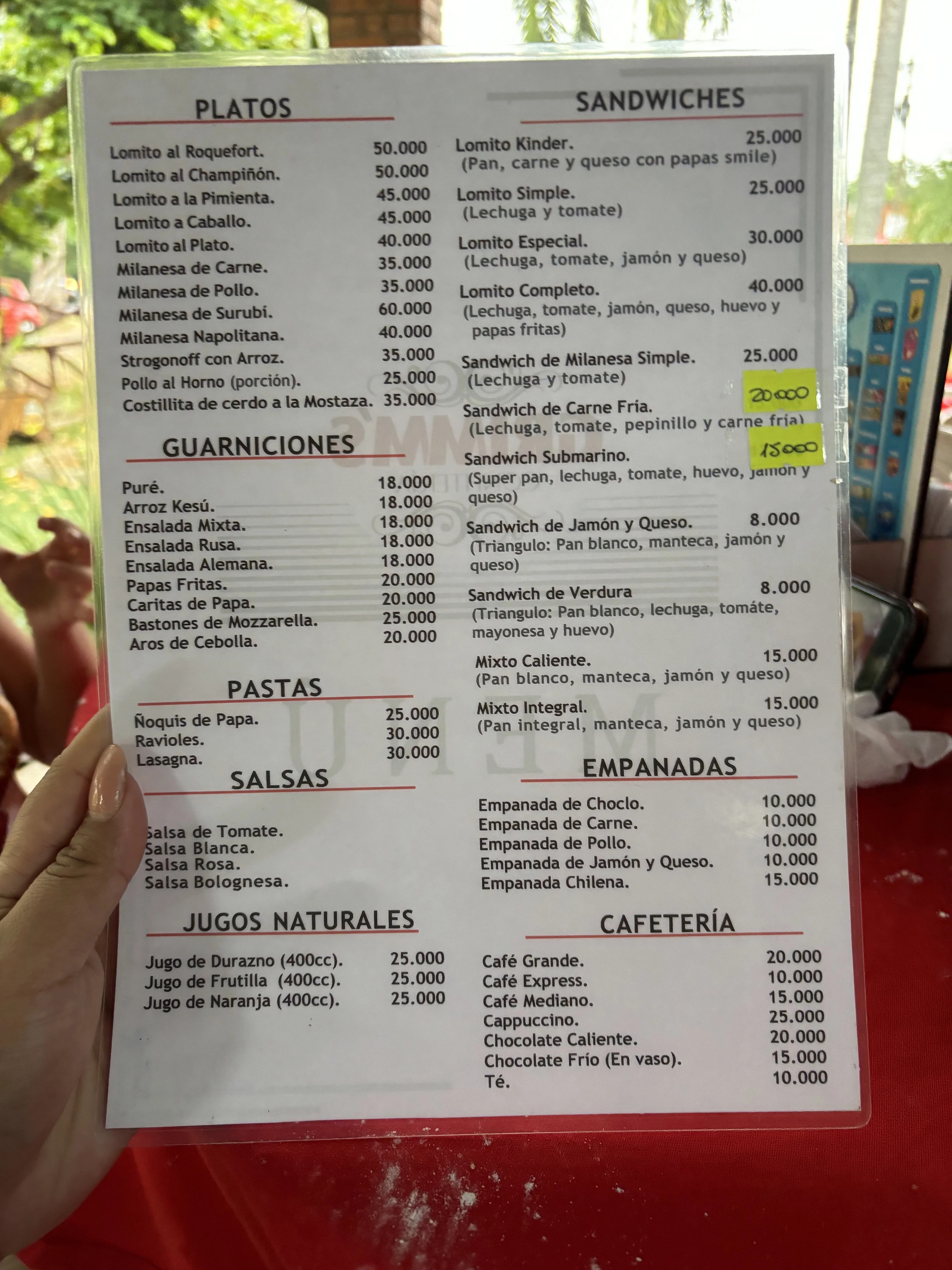 Menú de GRIMM'S Confiteria Restaurante — página 1