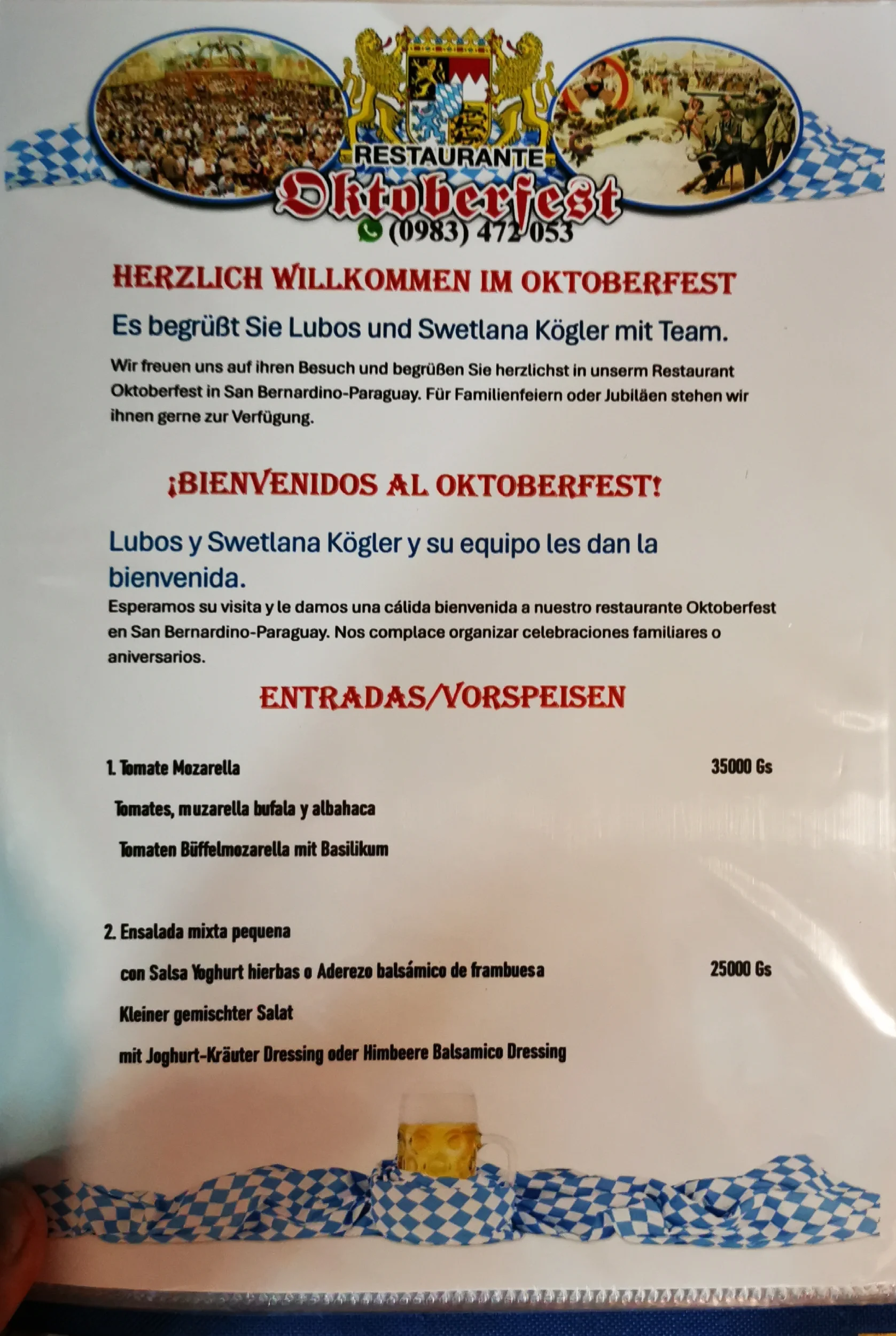 Menú de Restaurante Oktoberfest — página 1