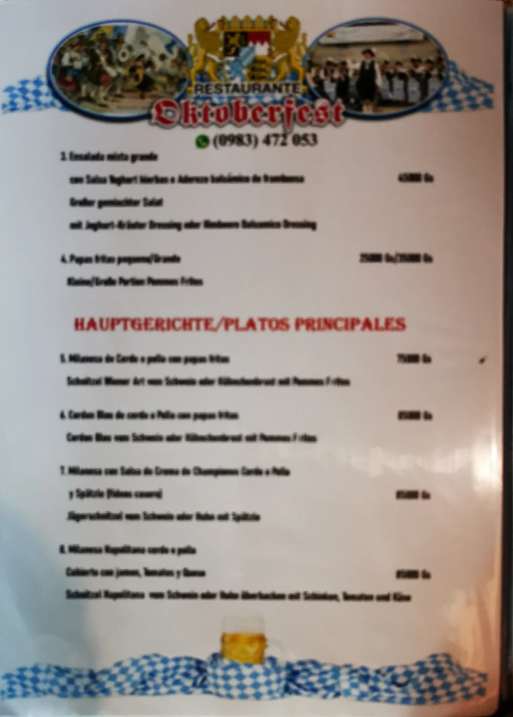 Menú de Restaurante Oktoberfest — página 2