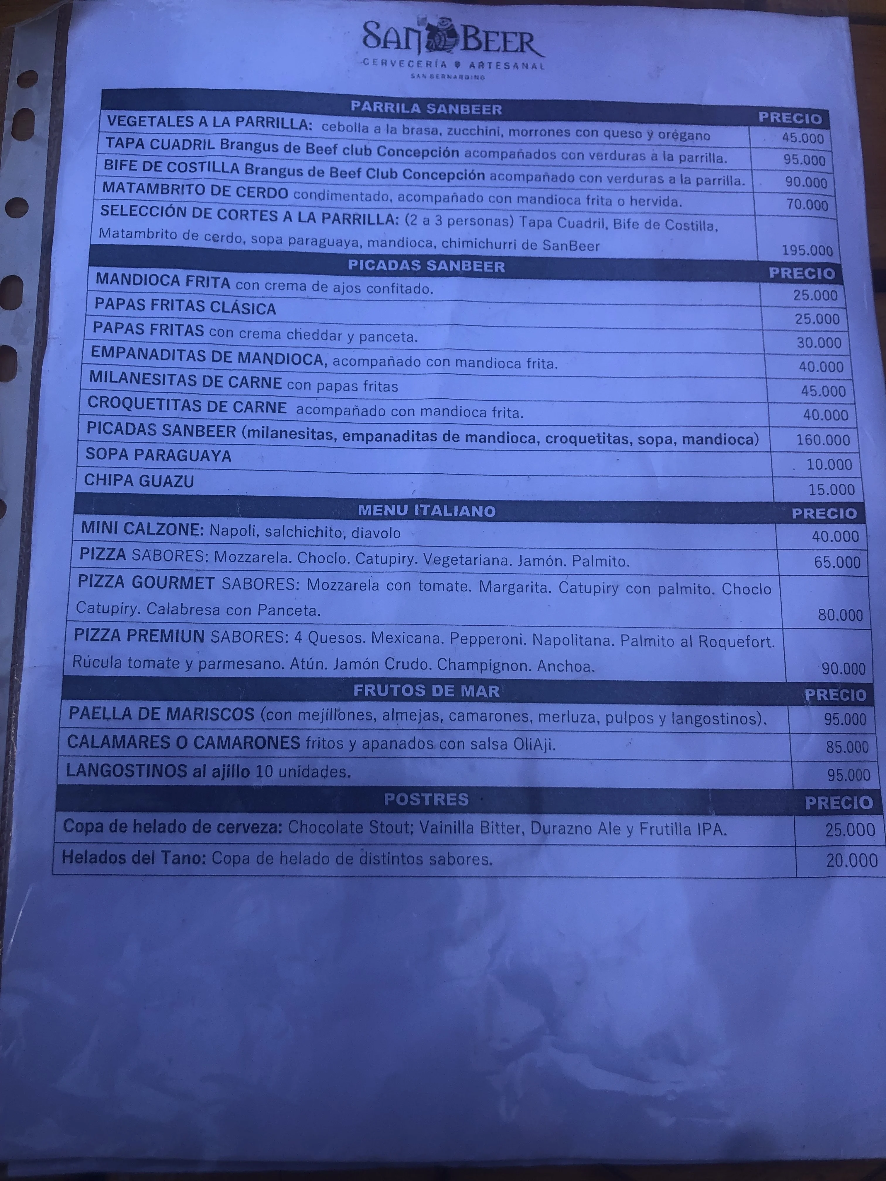 Menú de San Beer / Gourmet La Taberna — página 3